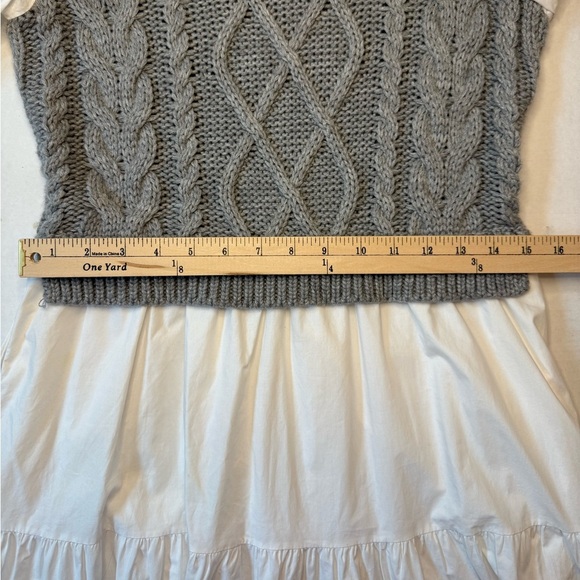 English Factory Mixed Media Cable Knit Down Midi Dress Size Small - Picture 9 of 10